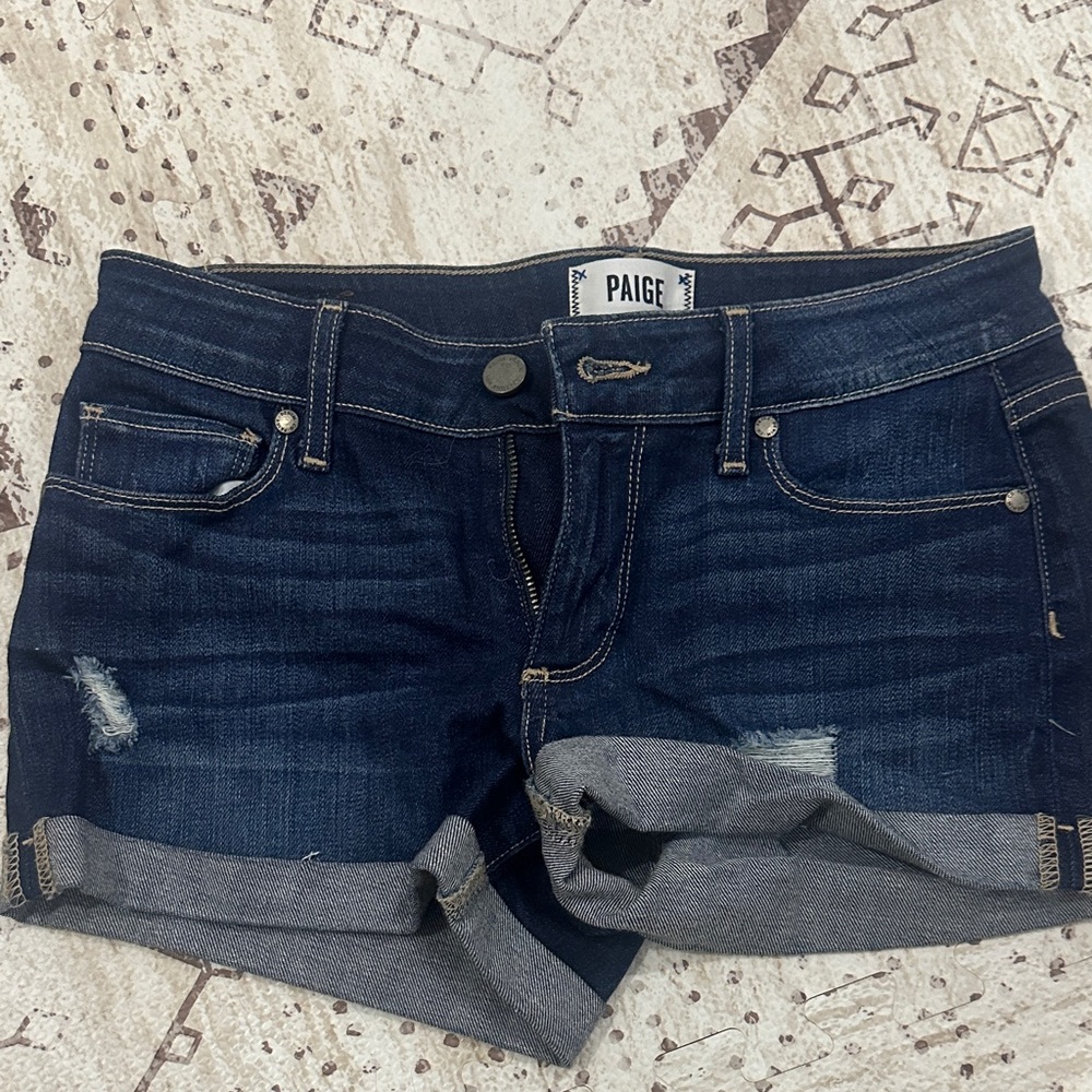 PAIGE Women's Indigo Jimmy Jimmy Short Jean Shorts 24